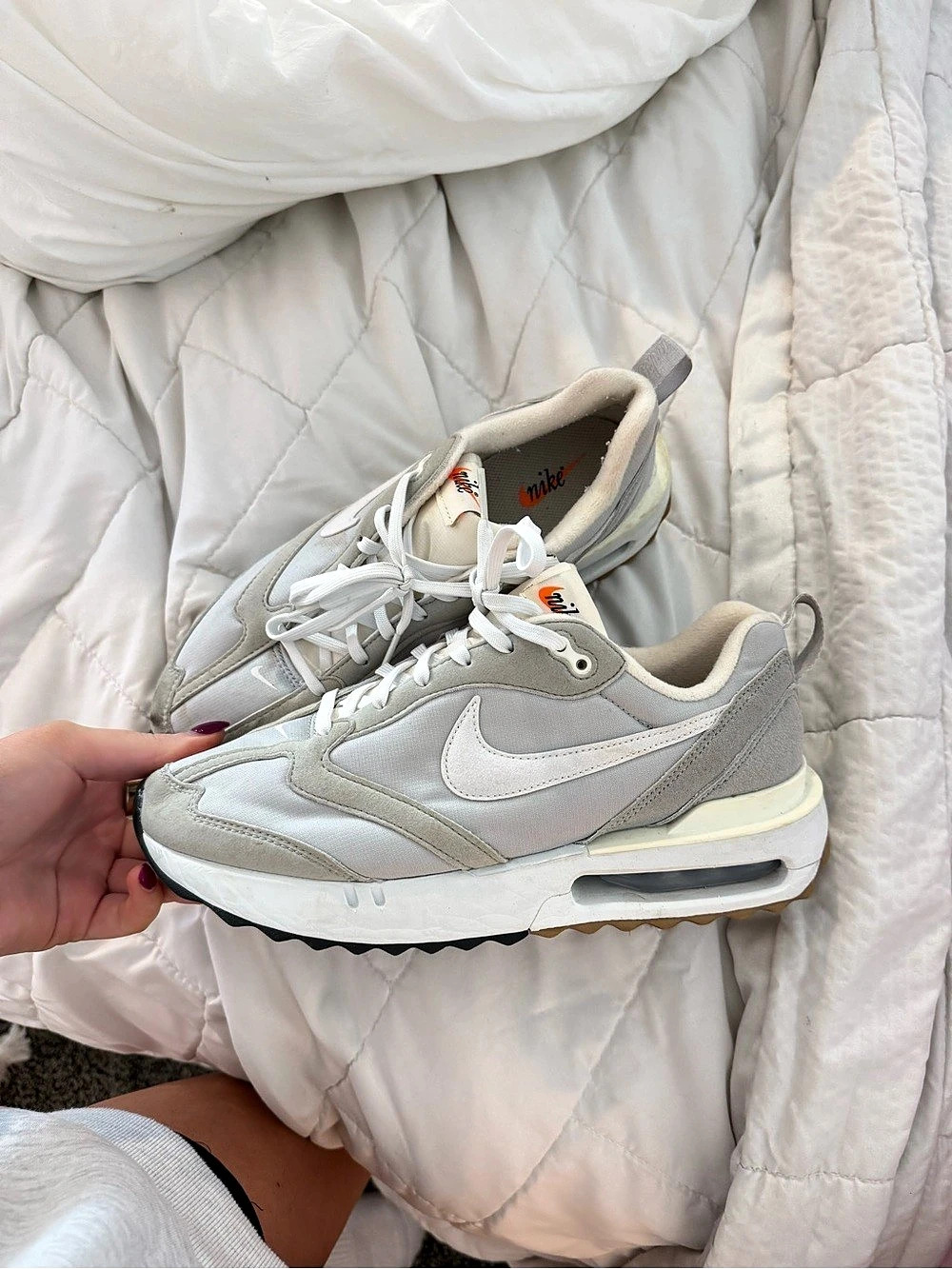 Nike Air Max Dawn Gray & White Sneakers